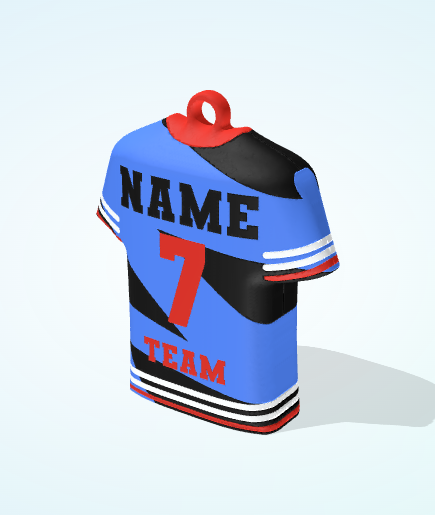 3D product preview: 3D jersey keyring