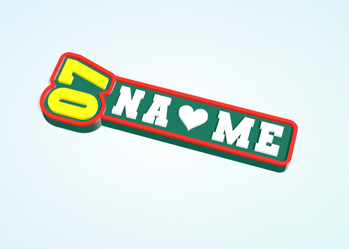 3D-Produktvorschau: Namensschild