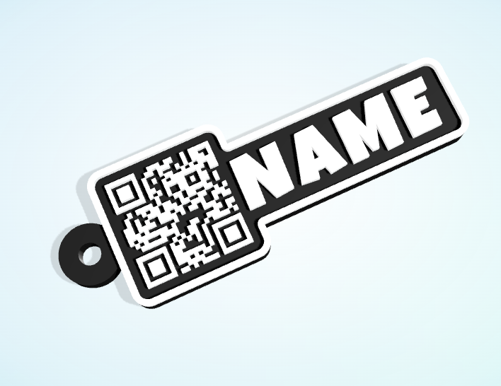 3D-Produktvorschau: QR-Code-Schlüsselanhänger