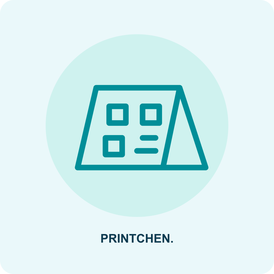 Produktillustration: QR-Tischschild