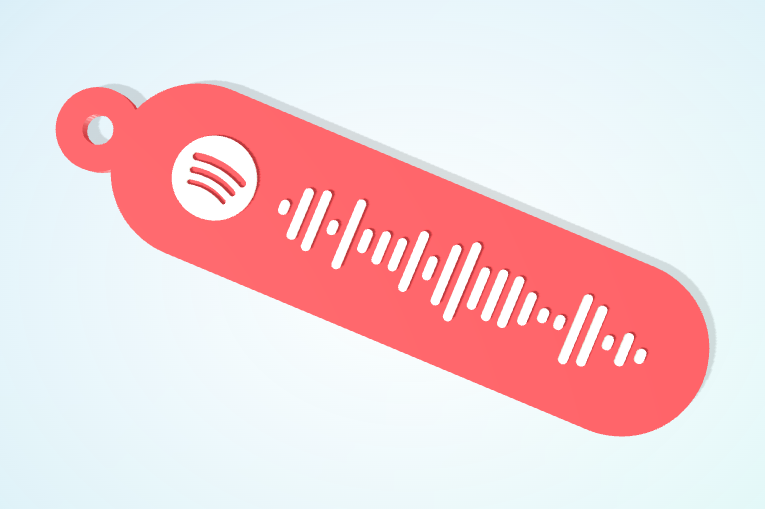 3D product preview: Spotify code keyring